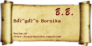 Bögös Borsika névjegykártya